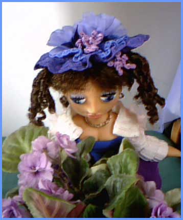 Doll «Lilac» and violets